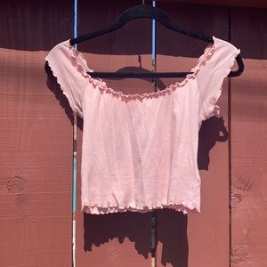 Soft Pink Off the Shoulder Top